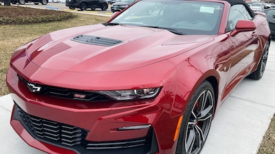 A 2023 Chevy Camaro 2SS Convertible is seen at a Chevy dealership in Wheeling, Ill., Wednesday, March 22, 2023.